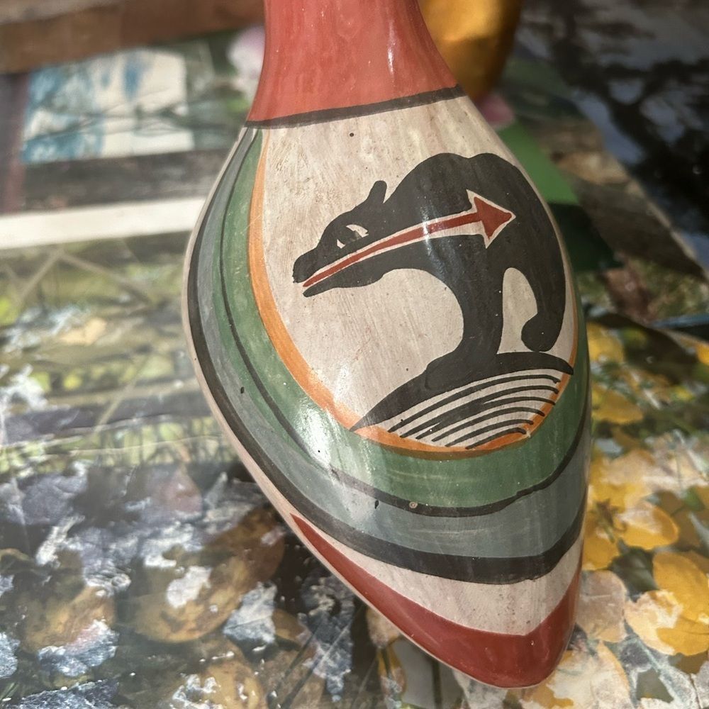 Vintage Tonala Folk Art Pottery Hand Painted Ceramic Duck Figurine, Mexico - Picture 16 of 16